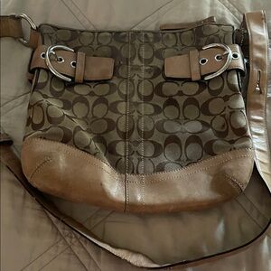 Coach Brown Crossbody Bag with Signature Pattern